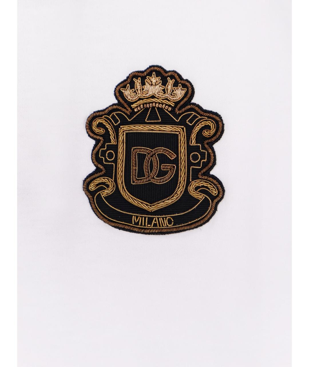 DOLCE&GABBANA Белая хлопковая футболка, фото 3