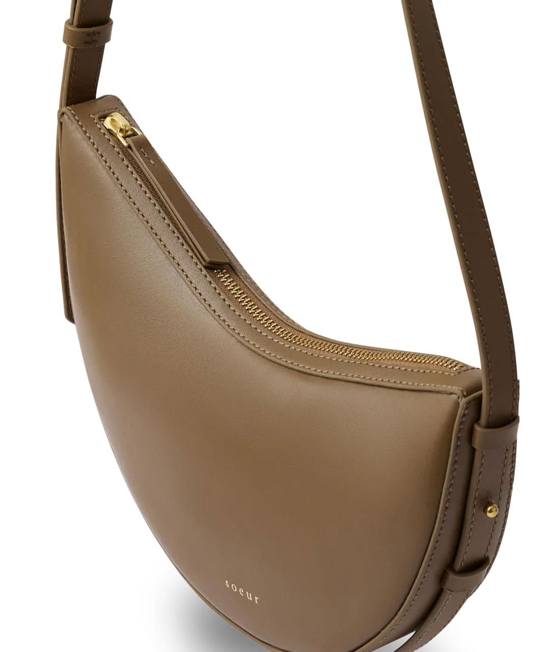SOEUR Коричневая кожаная сумка через плечо, фото 4