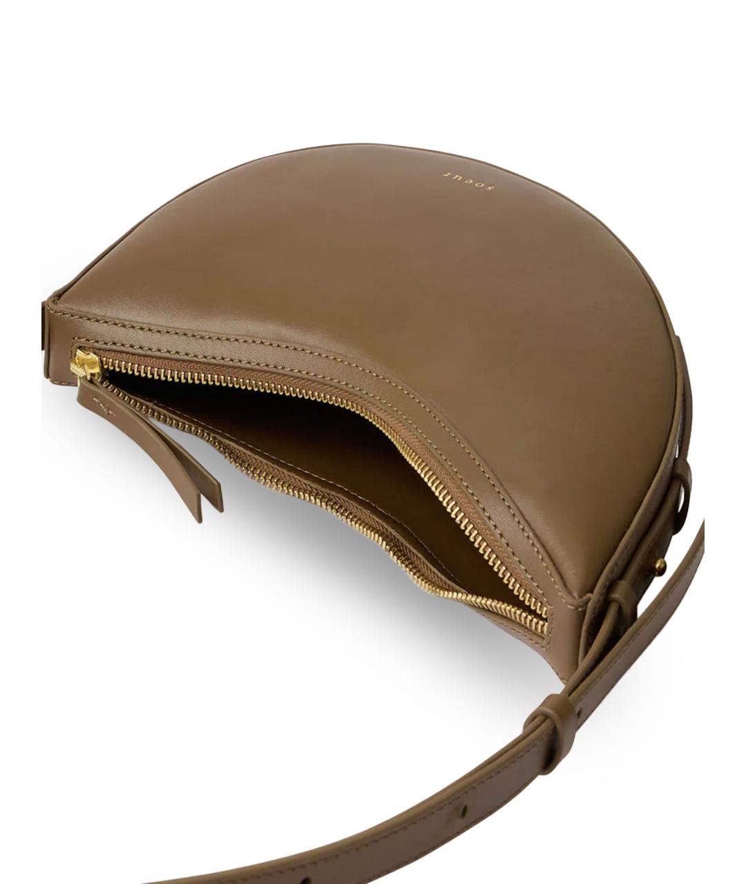 SOEUR Коричневая кожаная сумка через плечо, фото 5