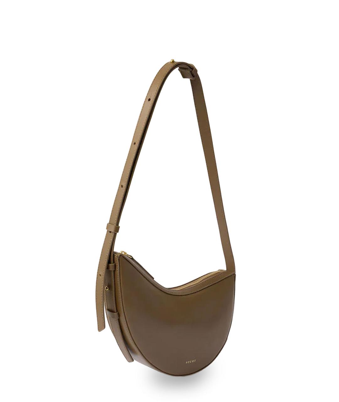 SOEUR Коричневая кожаная сумка через плечо, фото 3