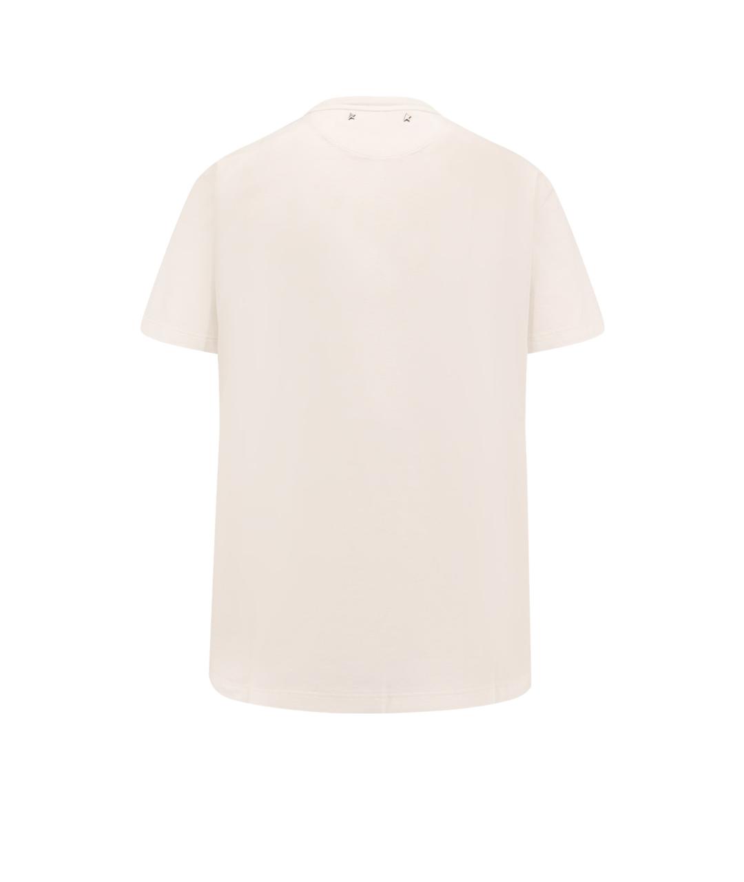 GOLDEN GOOSE DELUXE BRAND Бежевая хлопковая футболка, фото 2
