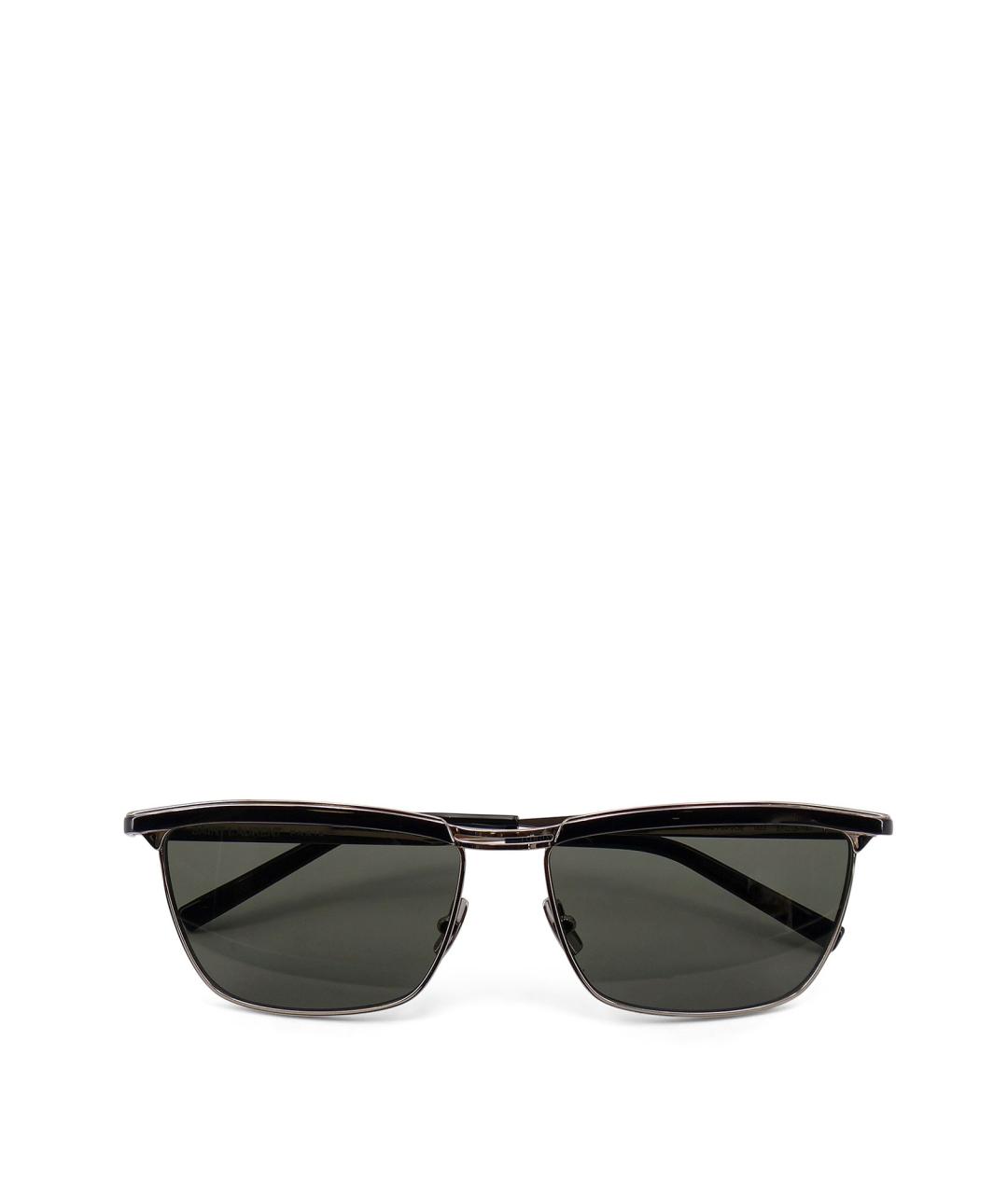 SAINT LAURENT Черные металлические солнцезащитные очки, фото 2