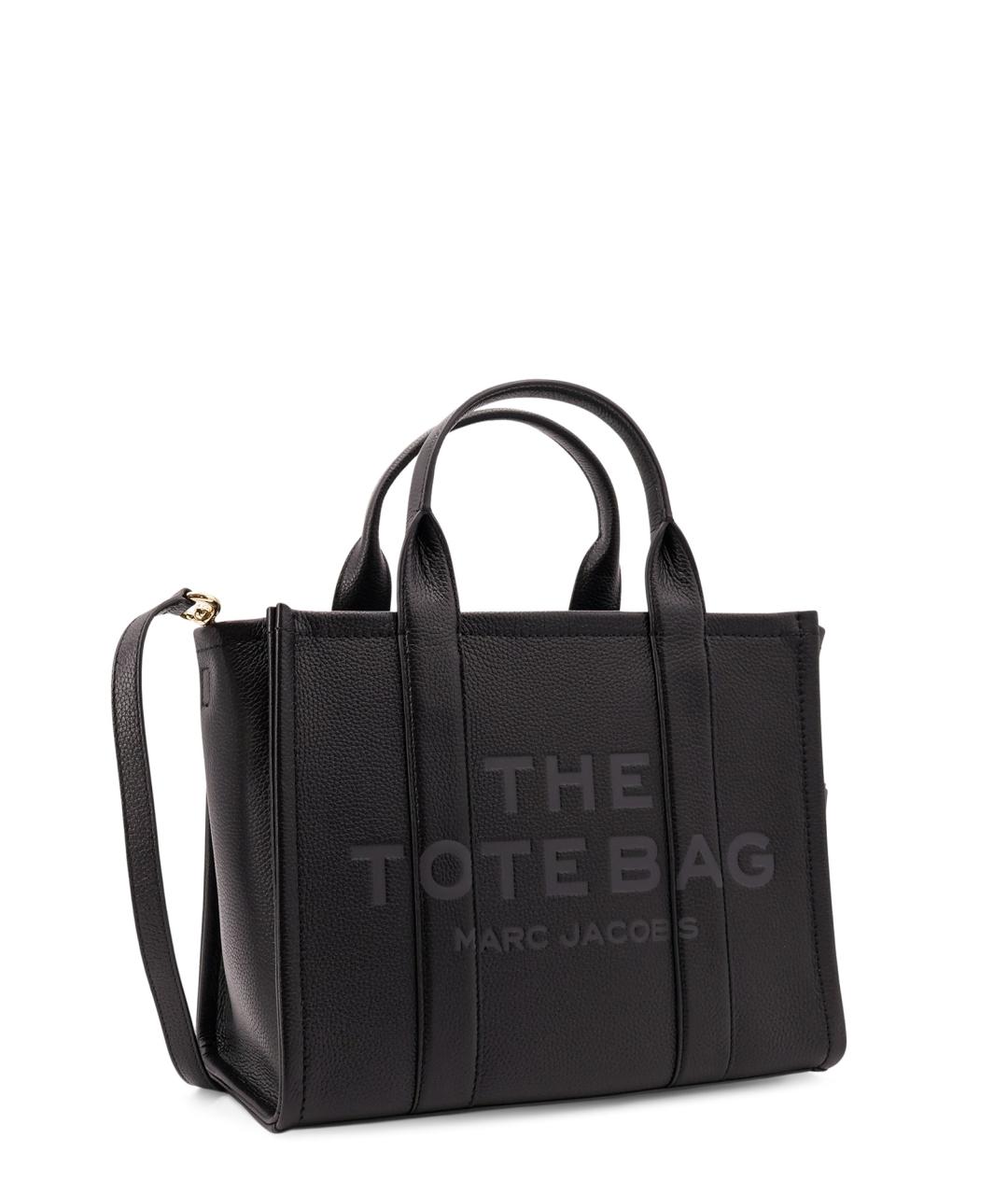 MARC JACOBS Черная кожаная сумка тоут, фото 3
