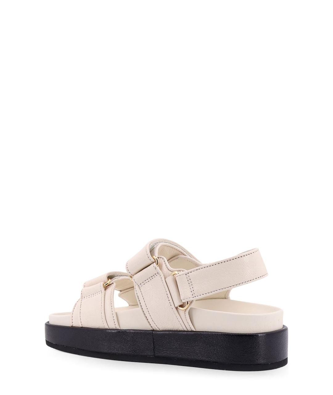 TORY BURCH Бежевые кожаные босоножки, фото 3