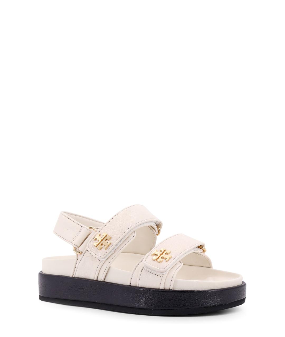 TORY BURCH Бежевые кожаные босоножки, фото 2