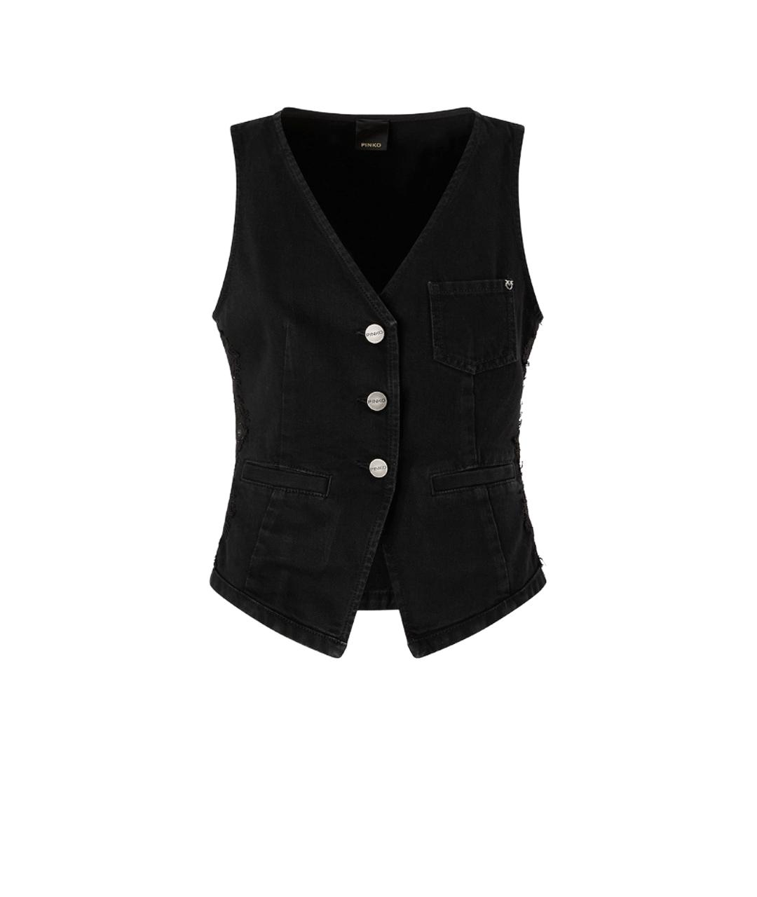 PINKO Черный хлопковый жилет, фото 1