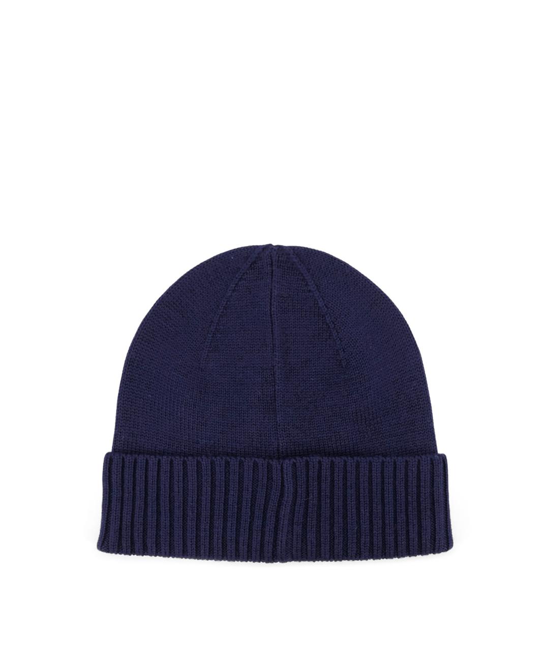 POLO RALPH LAUREN Синяя шерстяная шапка, фото 2