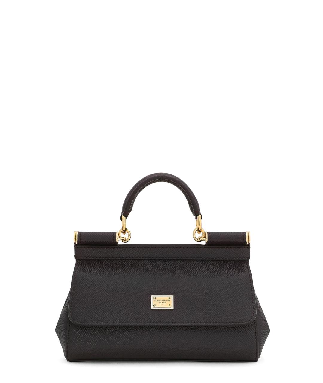 DOLCE&GABBANA Черная кожаная сумка тоут, фото 1