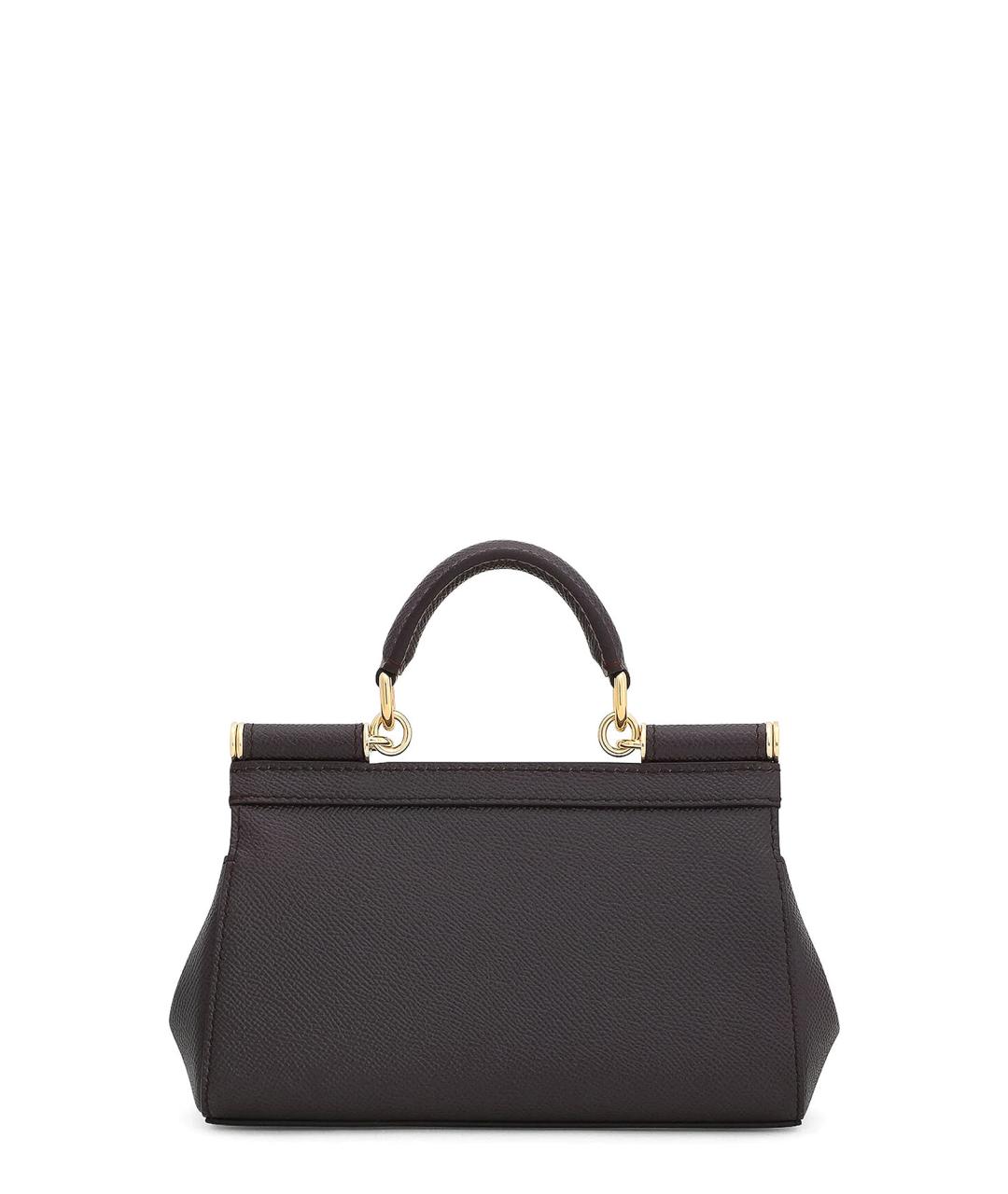 DOLCE&GABBANA Черная кожаная сумка тоут, фото 2