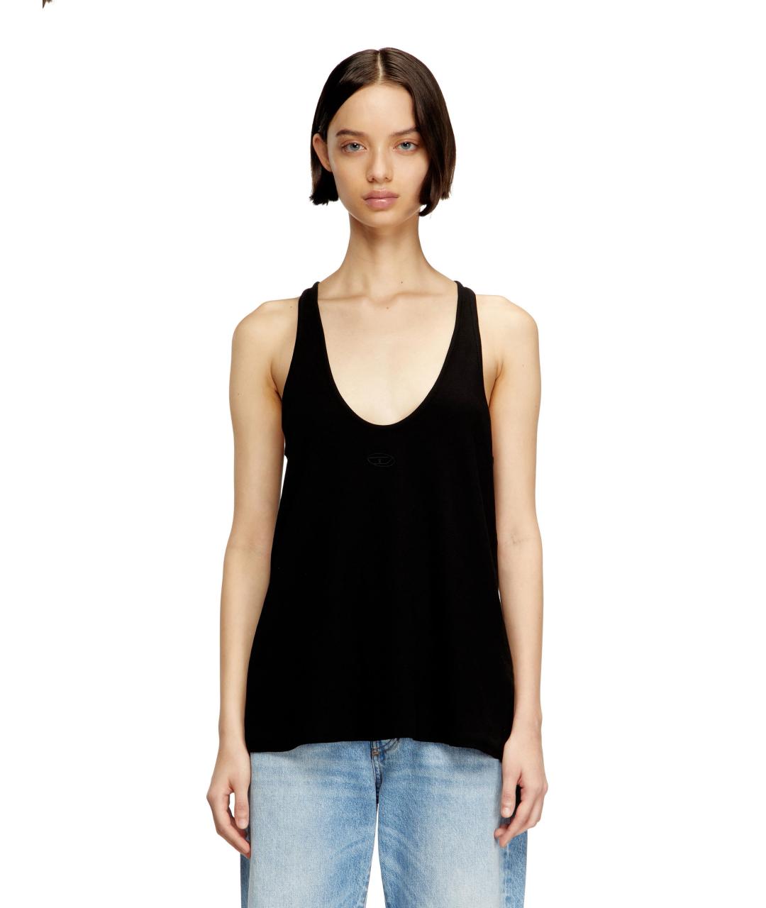 DIESEL Черная хлопковая майка, фото 2