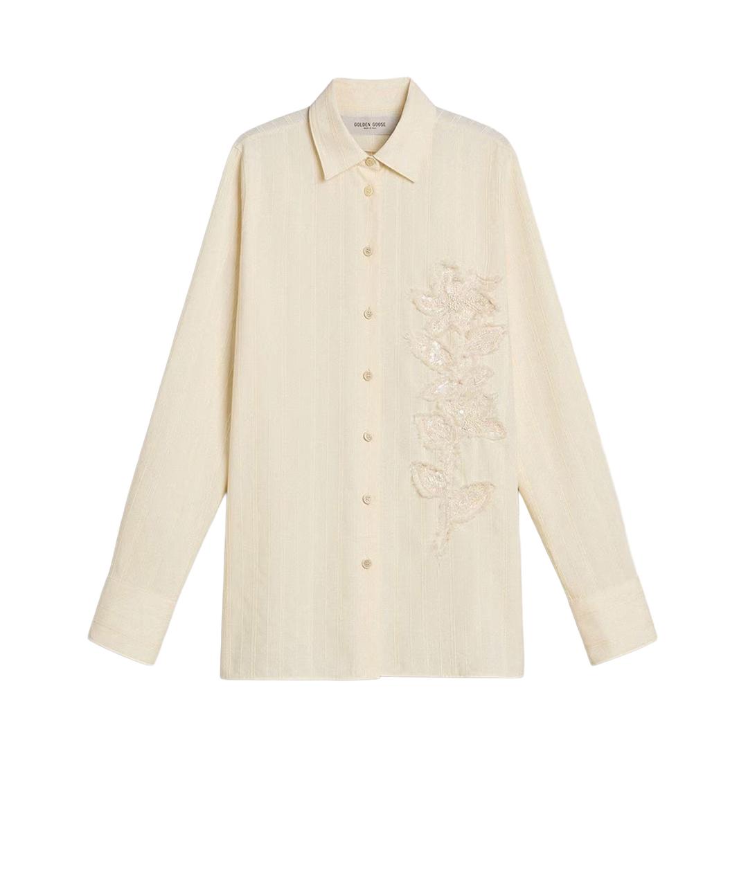 GOLDEN GOOSE DELUXE BRAND Бежевая хлопковая рубашка, фото 1