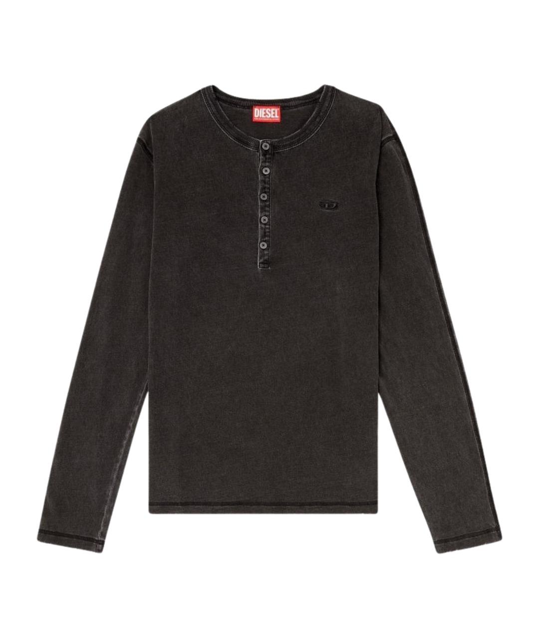 DIESEL Антрацитовая хлопковая футболка, фото 1