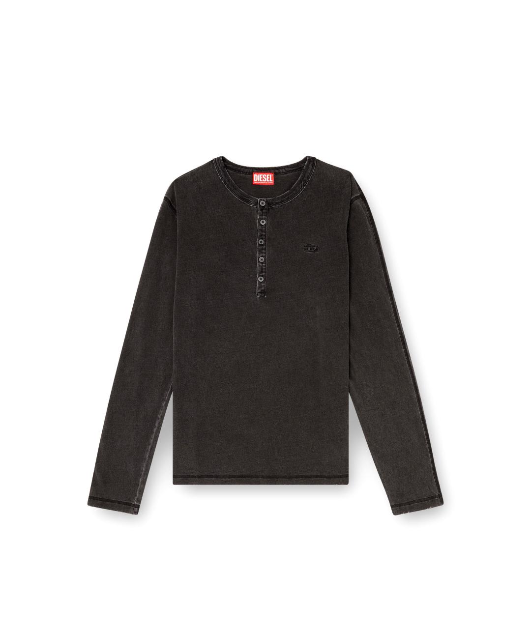 DIESEL Антрацитовая хлопковая футболка, фото 4