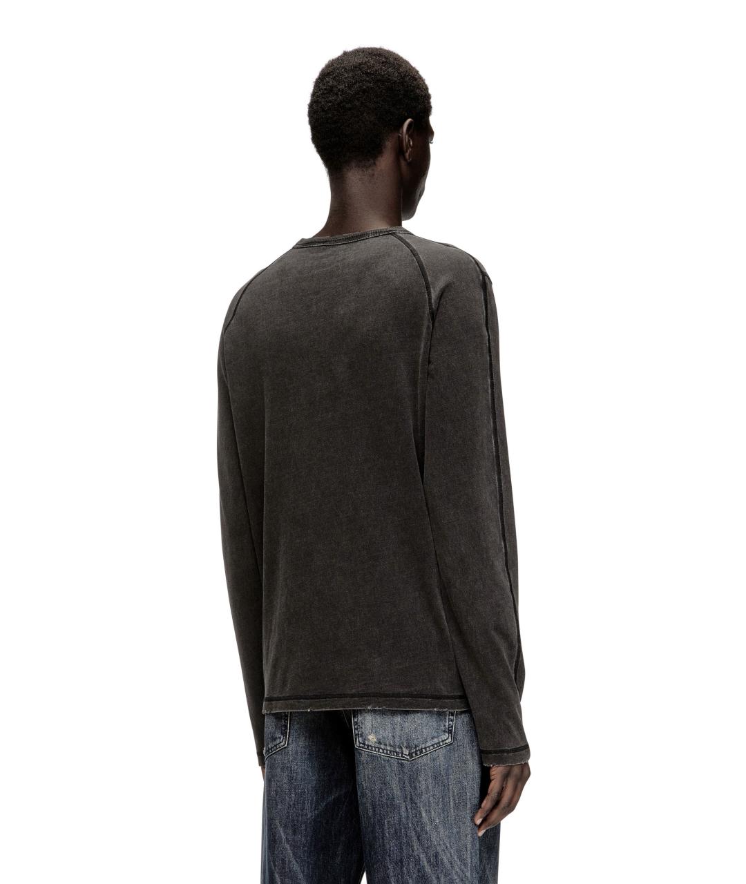 DIESEL Антрацитовая хлопковая футболка, фото 3