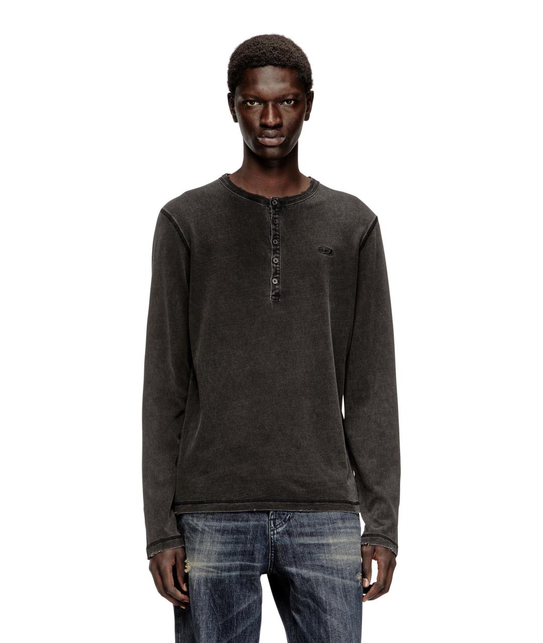 DIESEL Антрацитовая хлопковая футболка, фото 2