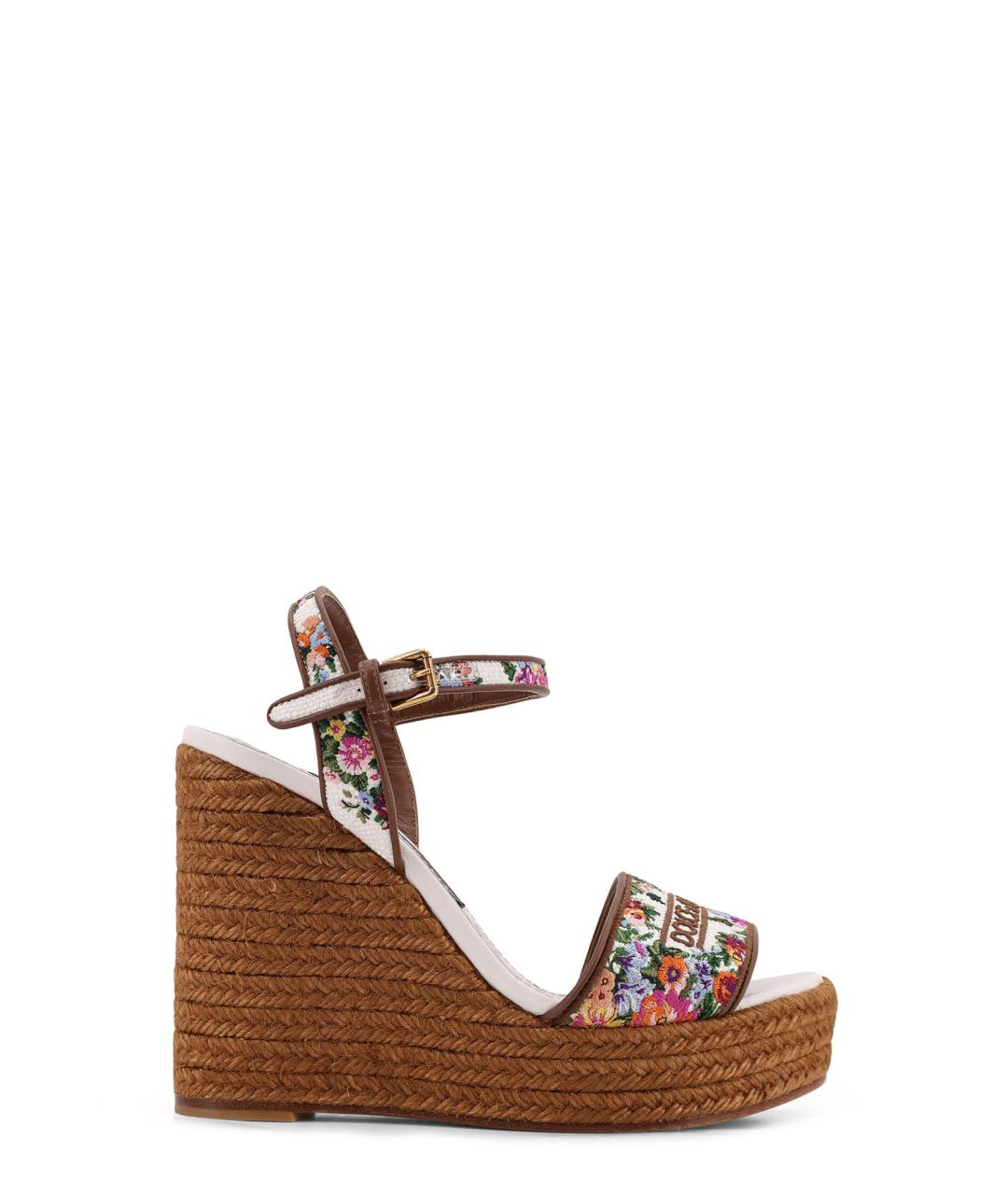 DOLCE&GABBANA Мульти текстильные босоножки, фото 1