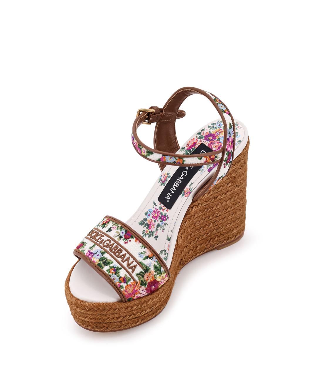 DOLCE&GABBANA Мульти текстильные босоножки, фото 4