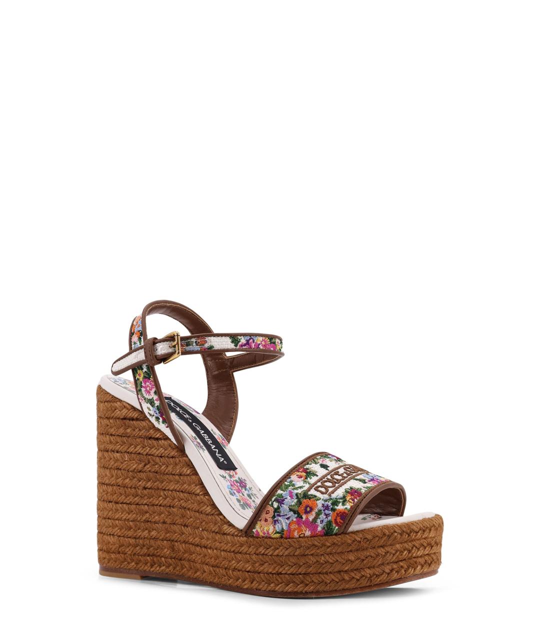 DOLCE&GABBANA Мульти текстильные босоножки, фото 2