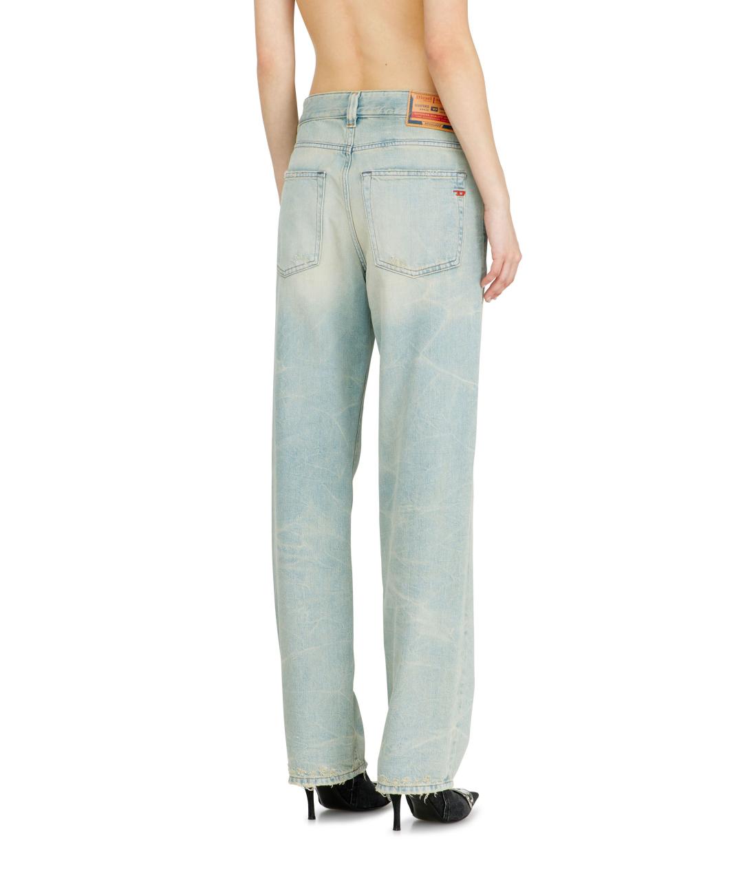 DIESEL Синие хлопковые прямые джинсы, фото 3