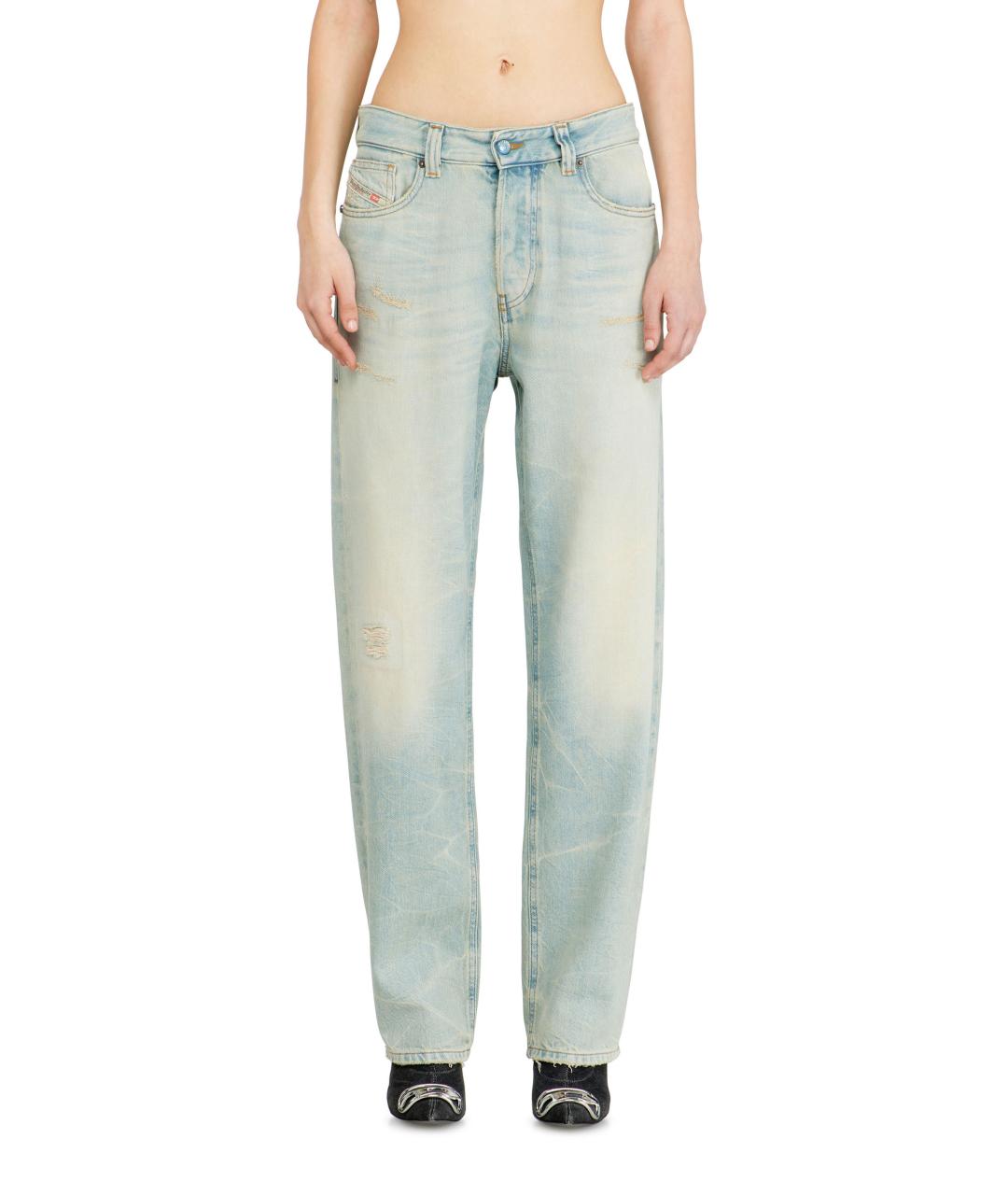 DIESEL Синие хлопковые прямые джинсы, фото 2