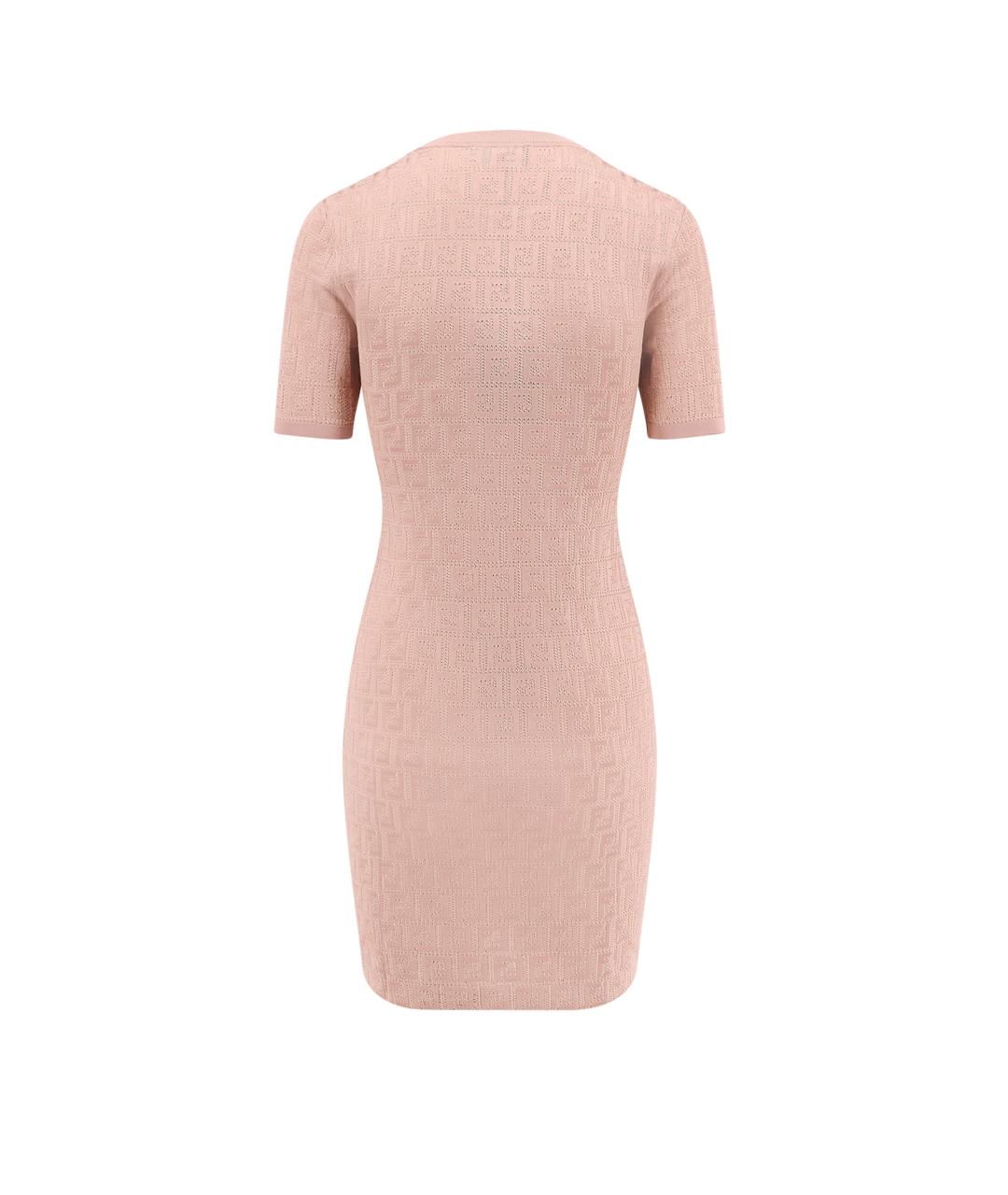 FENDI Розовое хлопковое повседневное платье, фото 2