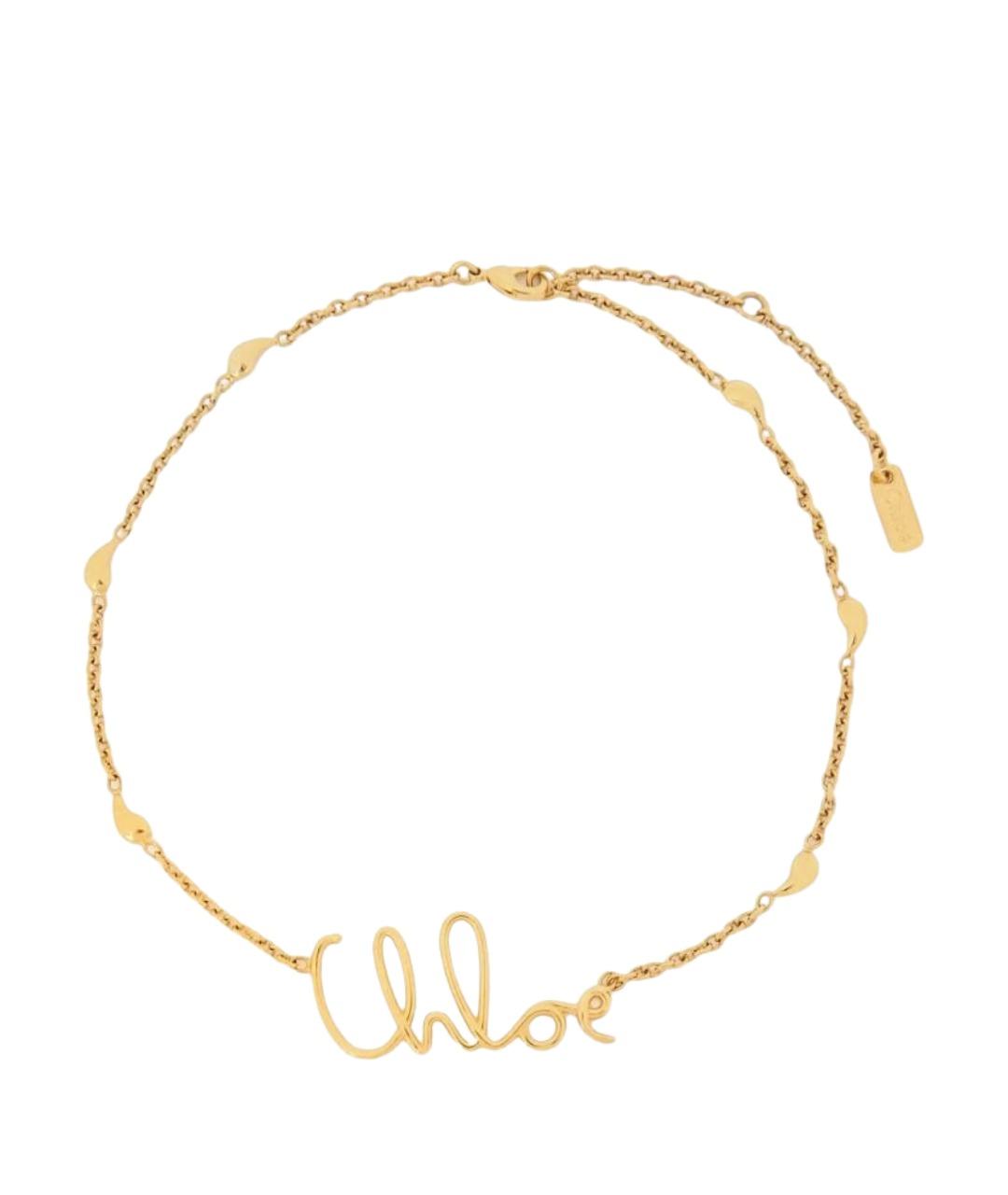 CHLOE Золотое латунное колье, фото 1