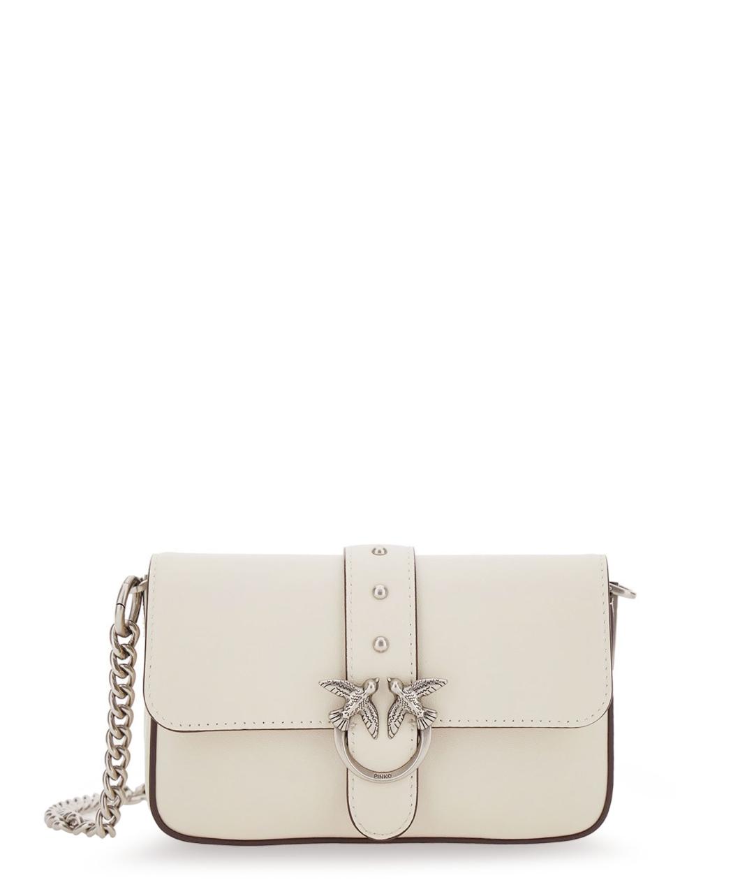 PINKO Белая кожаная сумка через плечо, фото 1