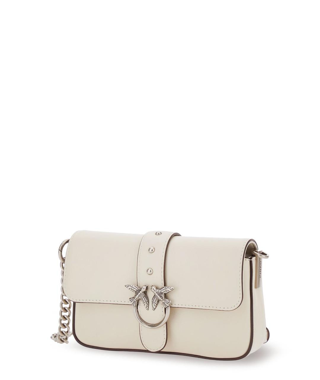 PINKO Белая кожаная сумка через плечо, фото 3