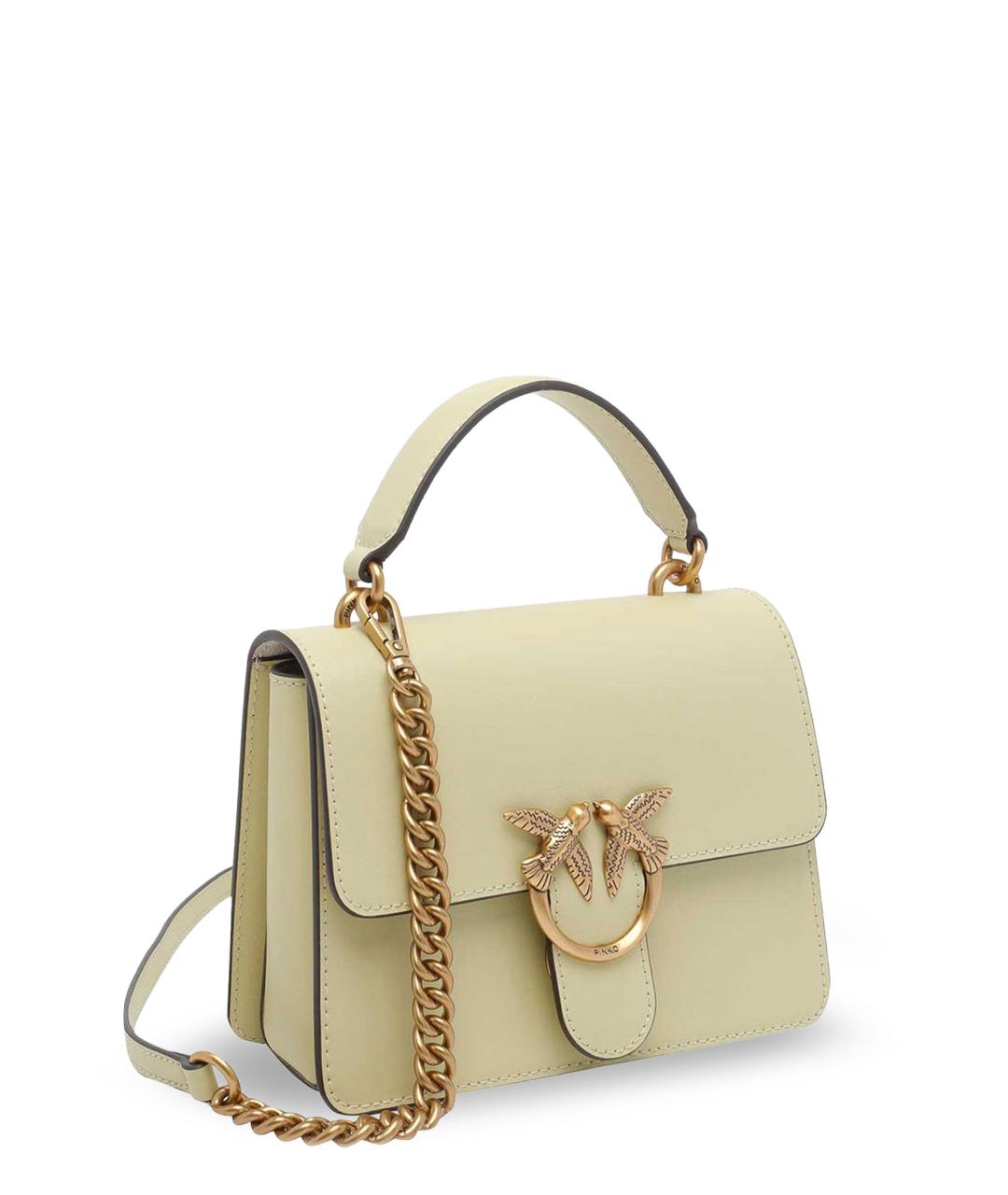 PINKO Бежевая кожаная сумка тоут, фото 3