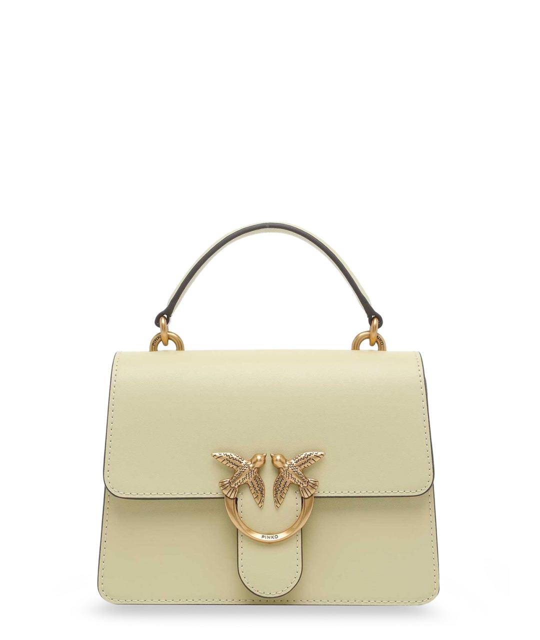 PINKO Бежевая кожаная сумка тоут, фото 1