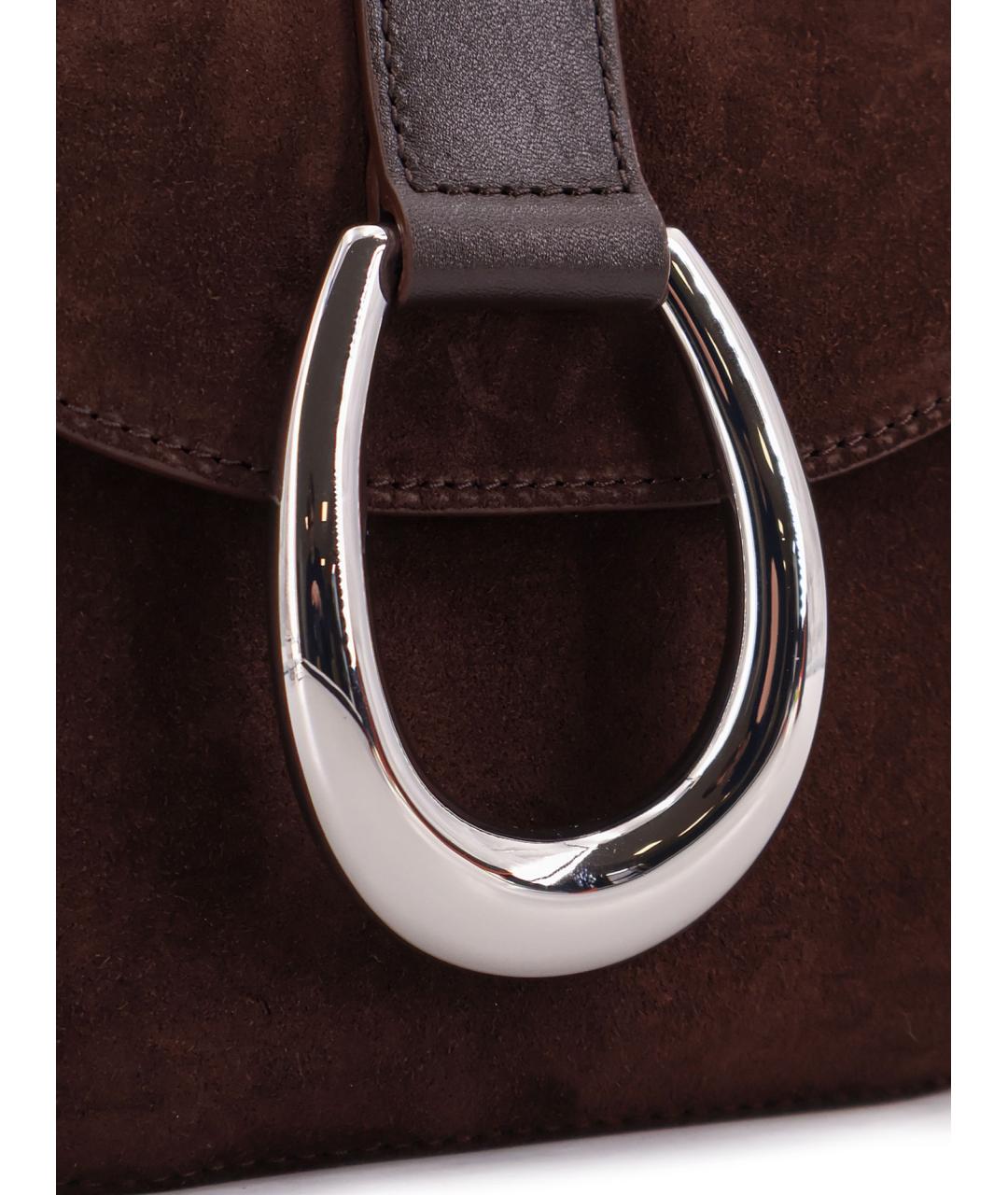 STAUD Коричневая кожаная сумка через плечо, фото 5