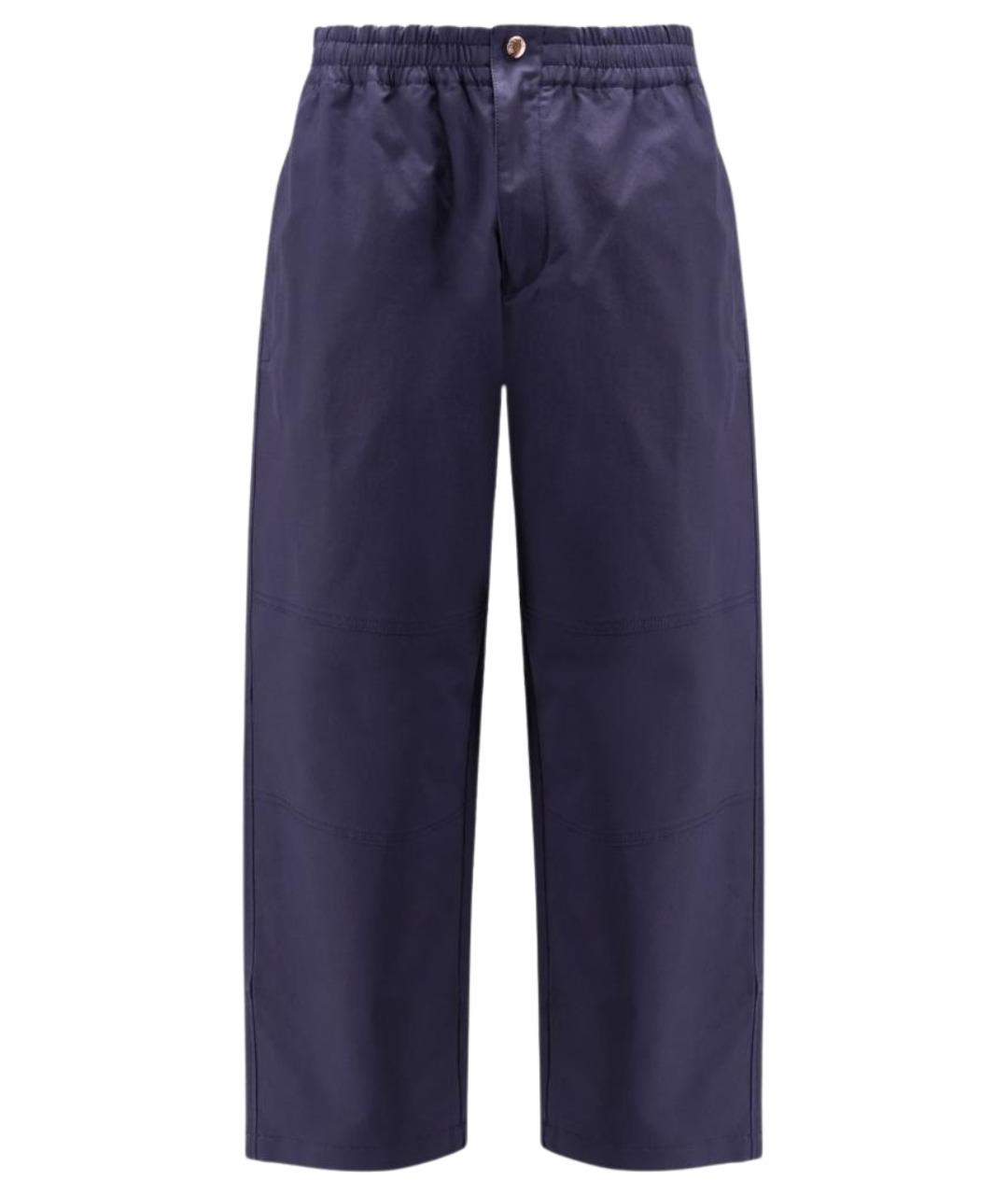 MONCLER Синие хлопковые повседневные брюки, фото 1