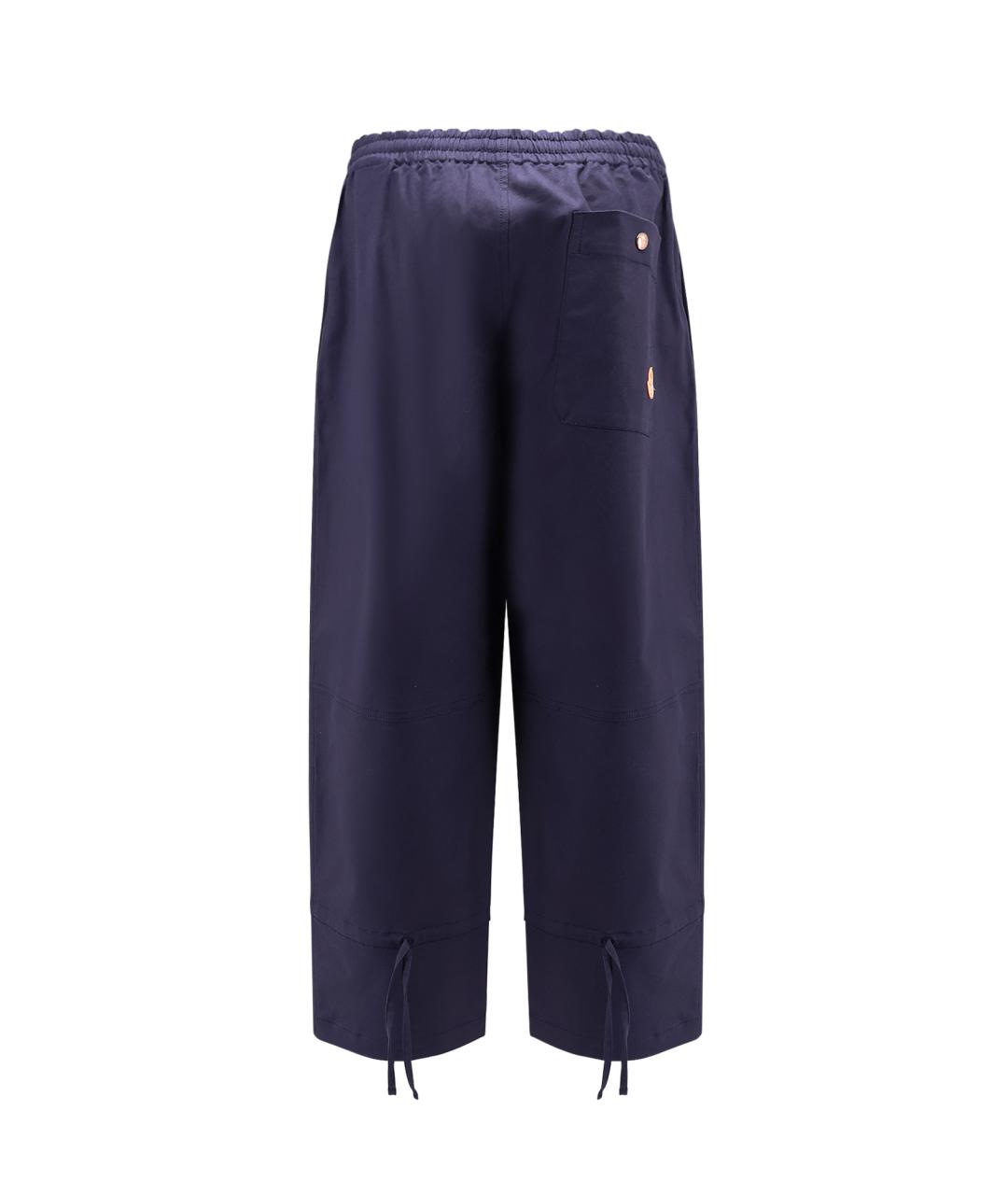 MONCLER Синие хлопковые повседневные брюки, фото 2
