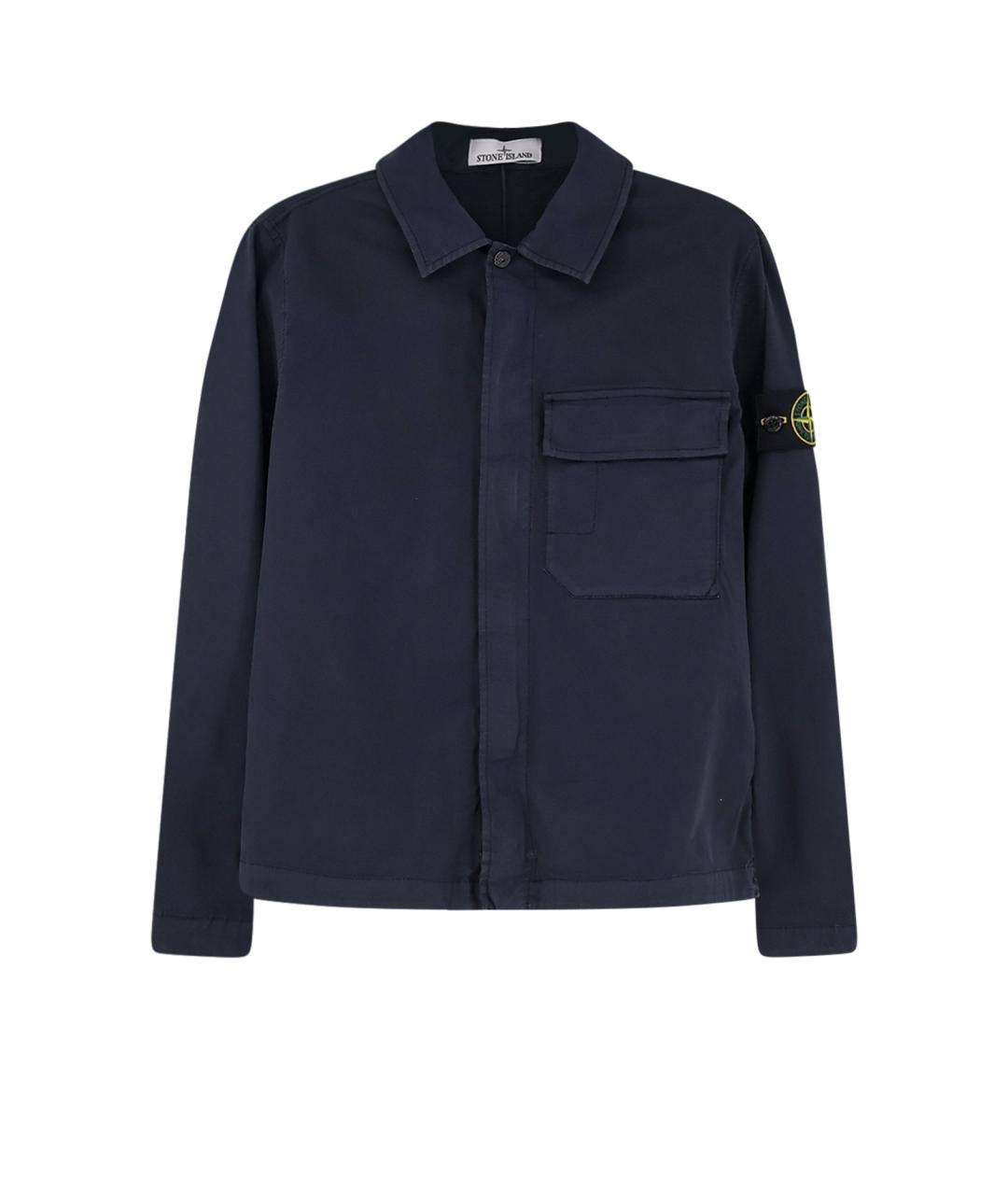 STONE ISLAND Темно-синяя хлопковая куртка, фото 1