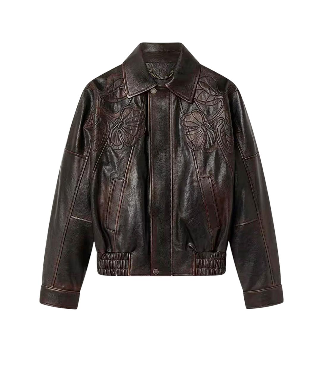 GOLDEN GOOSE DELUXE BRAND Коричневая кожаная куртка, фото 1