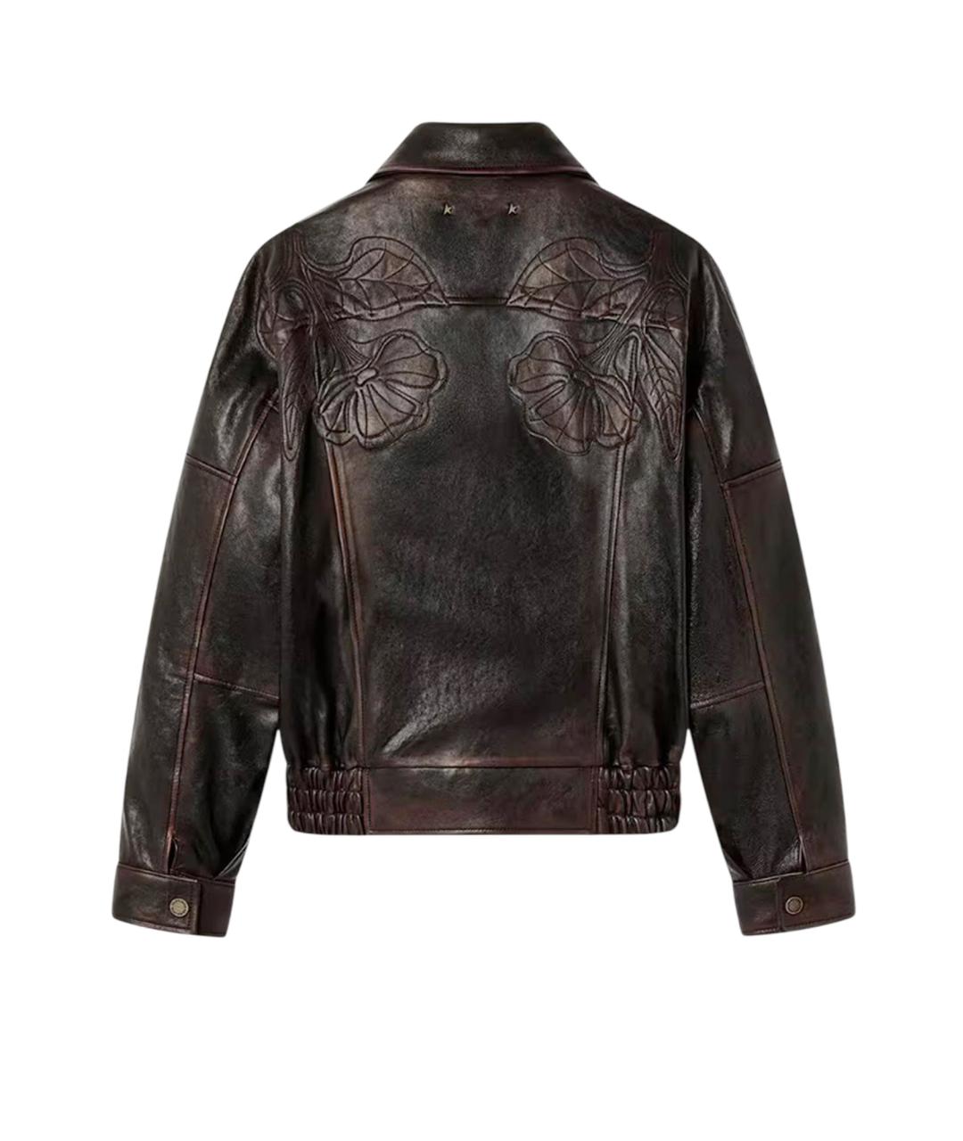 GOLDEN GOOSE DELUXE BRAND Коричневая кожаная куртка, фото 2