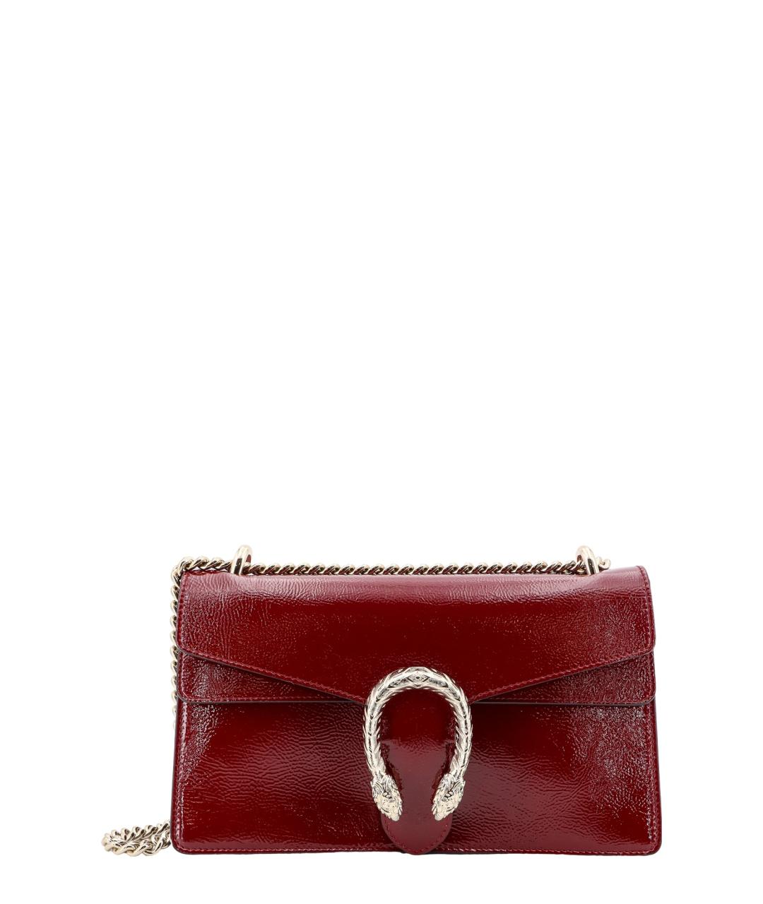 GUCCI Бордовая кожаная сумка через плечо, фото 1