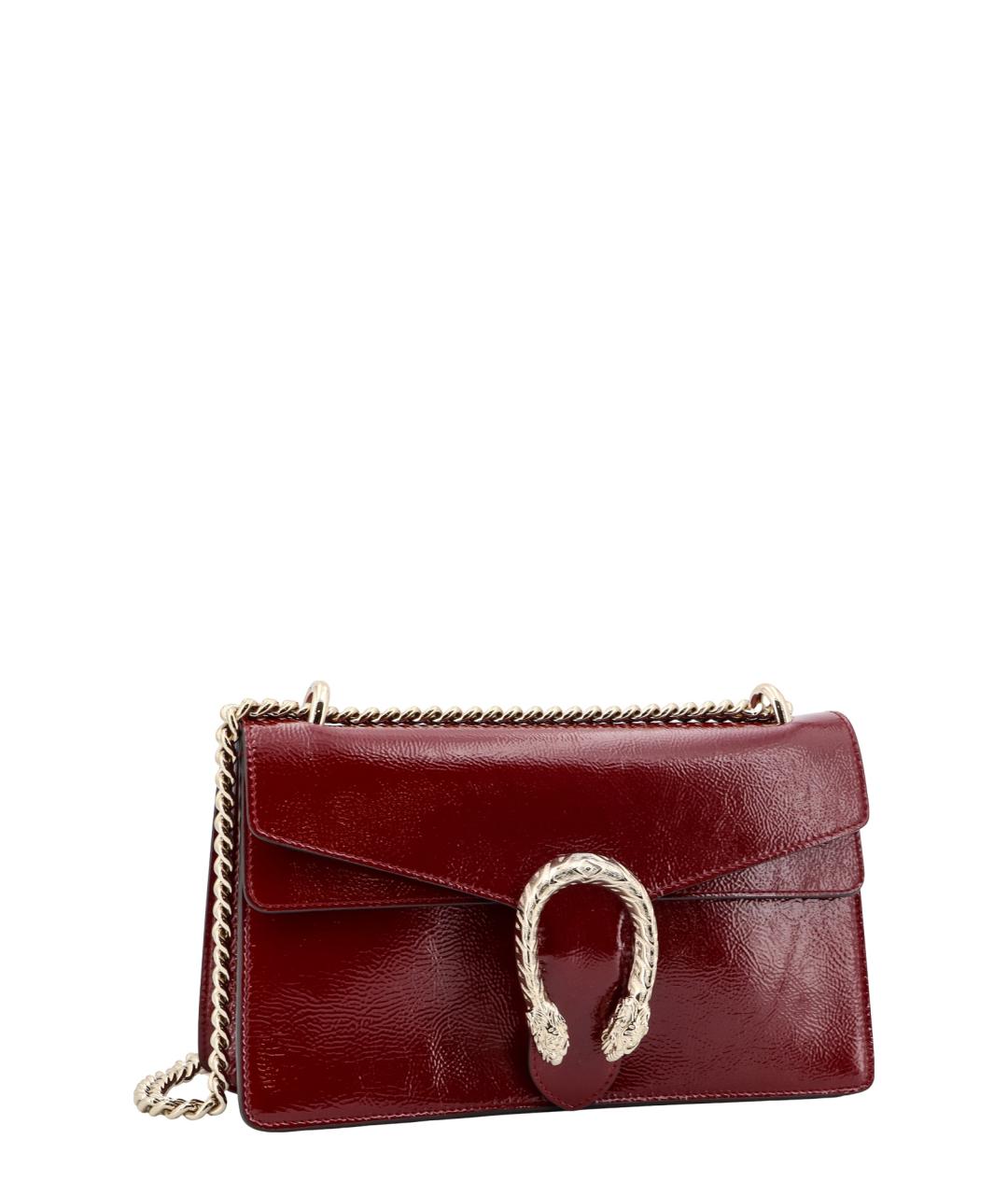 GUCCI Бордовая кожаная сумка через плечо, фото 3