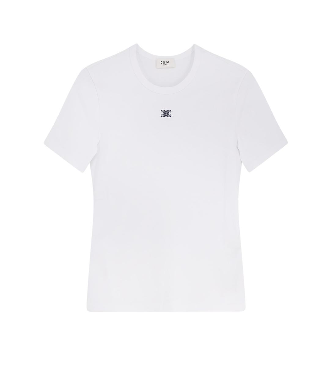 CELINE Белая хлопковая футболка, фото 1