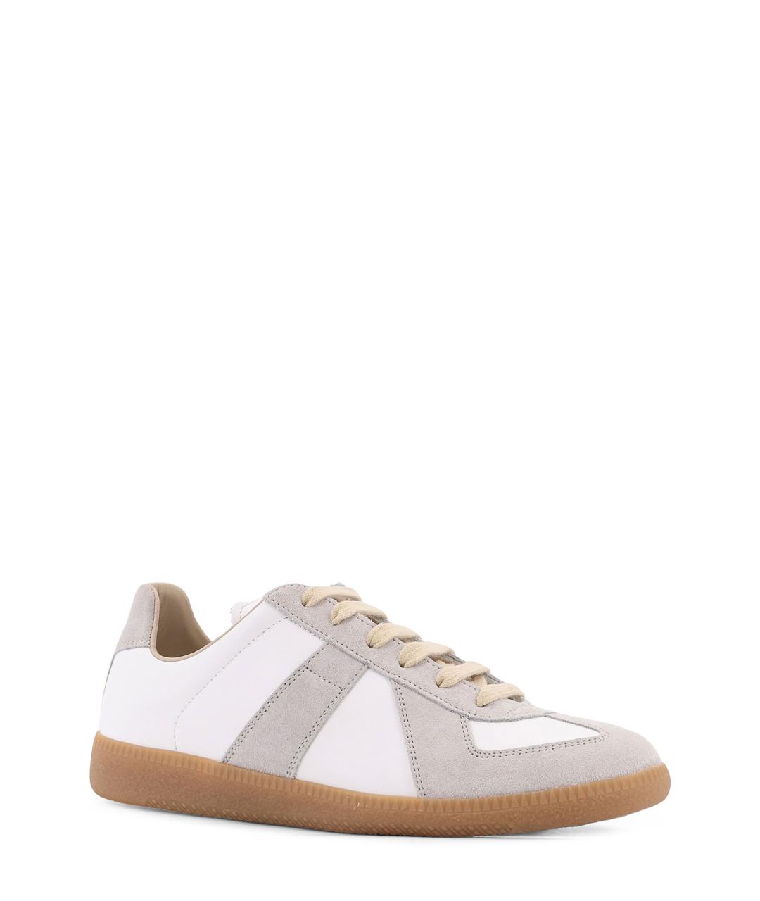 MAISON MARGIELA Белые кожаные кеды, фото 2