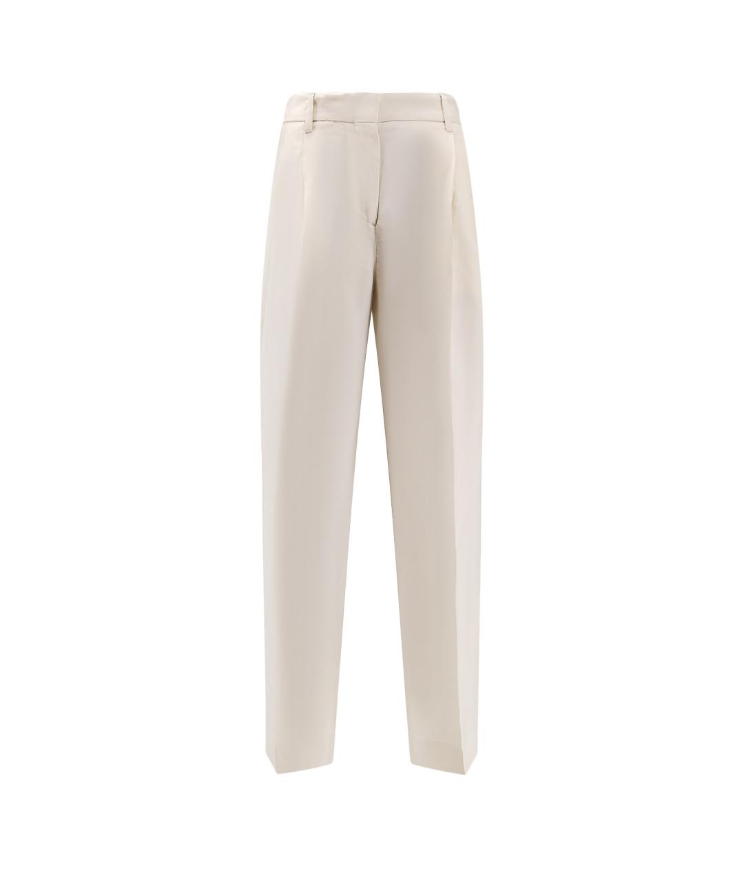 TOTEME Бежевые вискозные брюки узкие, фото 1