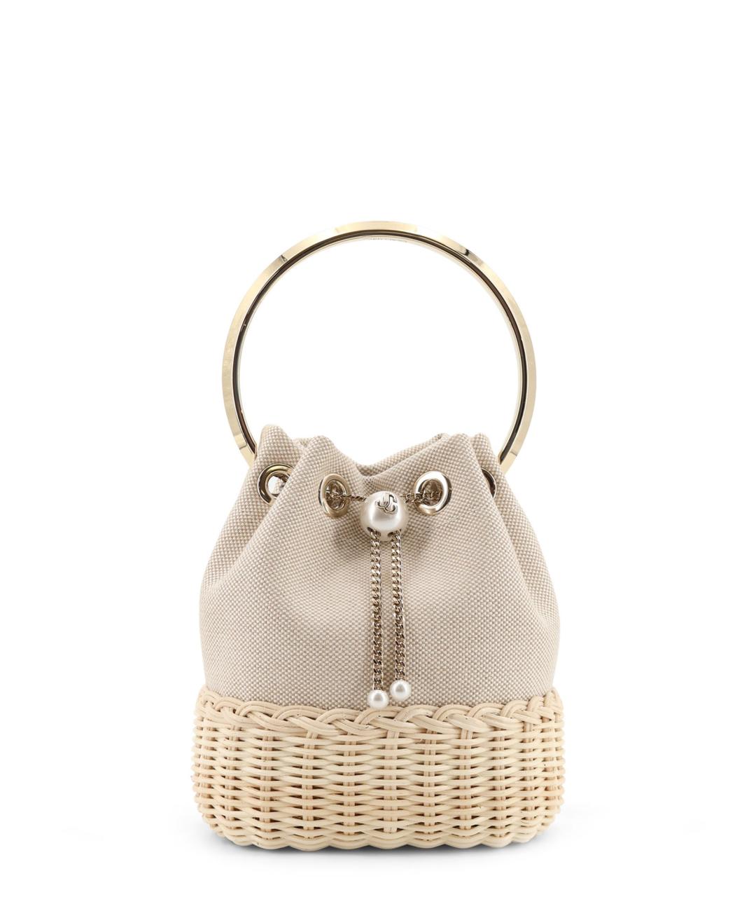 JIMMY CHOO Бежевая тканевая сумка через плечо, фото 1