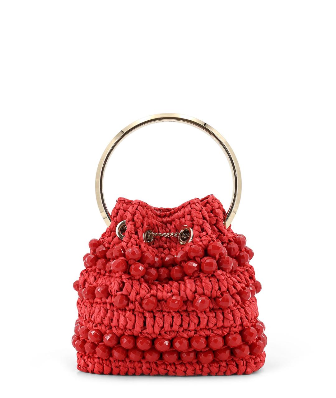 JIMMY CHOO Красная пелетеная сумка через плечо, фото 2