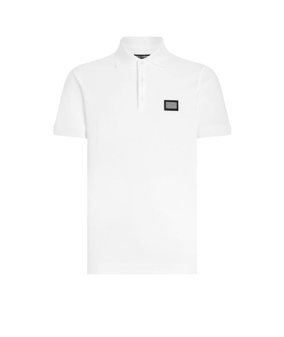 DOLCE&GABBANA Белое хлопковое поло с коротким рукавом, фото 1