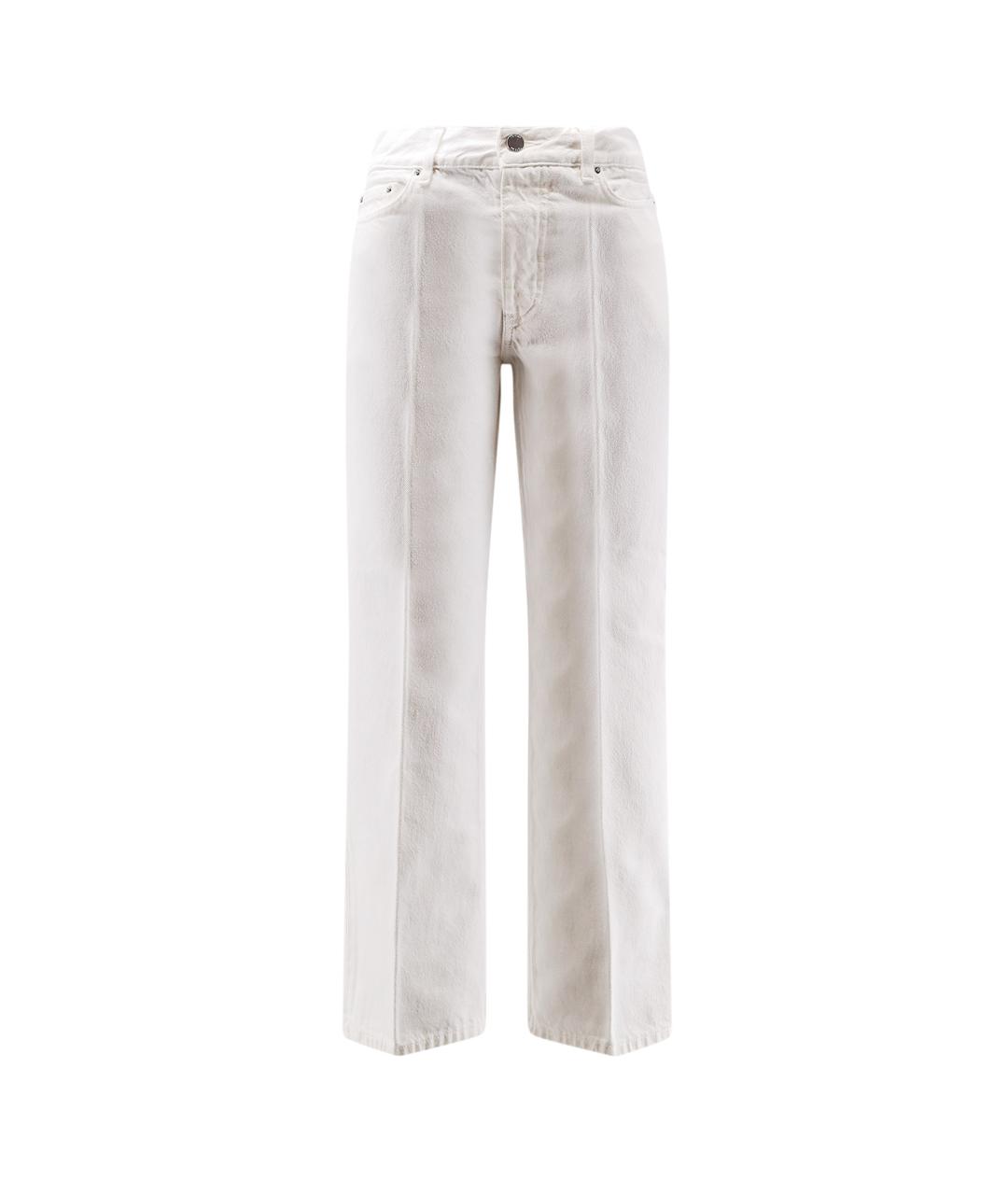 TOTEME Белые хлопковые прямые джинсы, фото 1