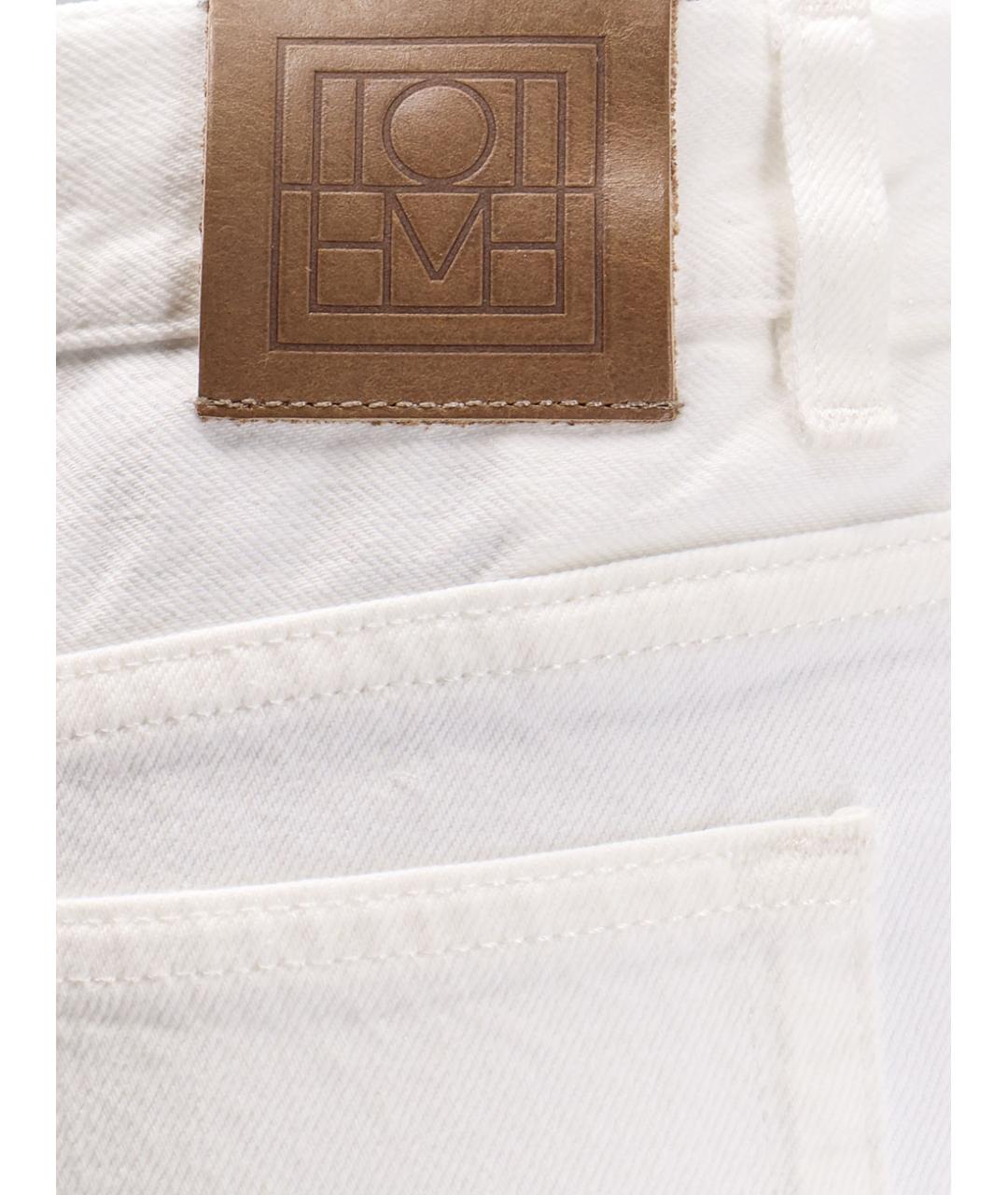 TOTEME Белые хлопковые прямые джинсы, фото 3