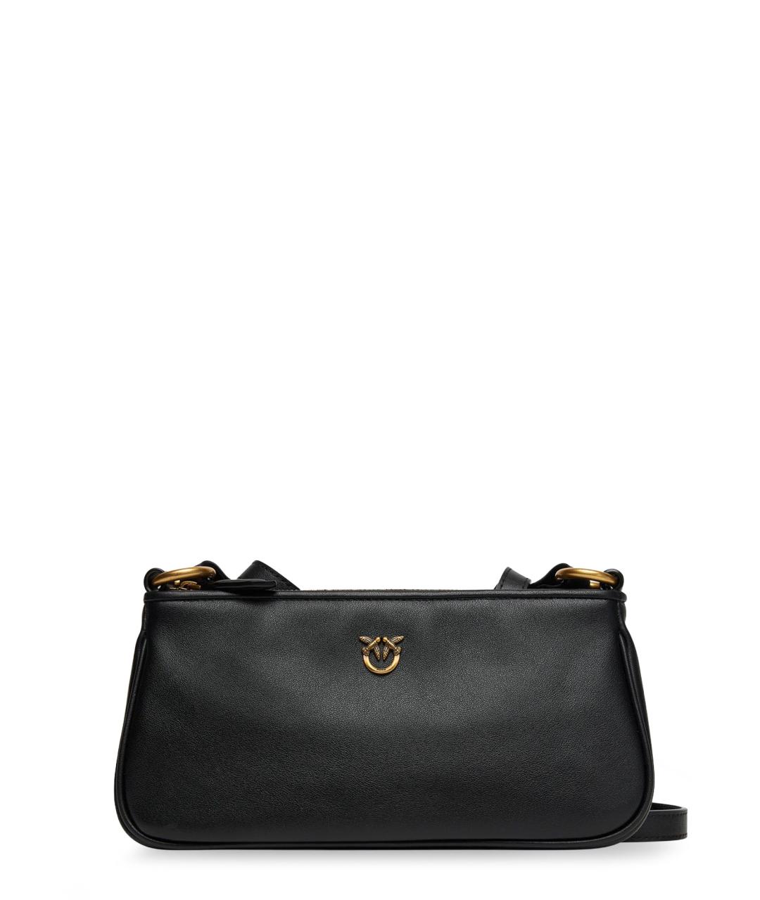 PINKO Черная кожаная сумка через плечо, фото 1