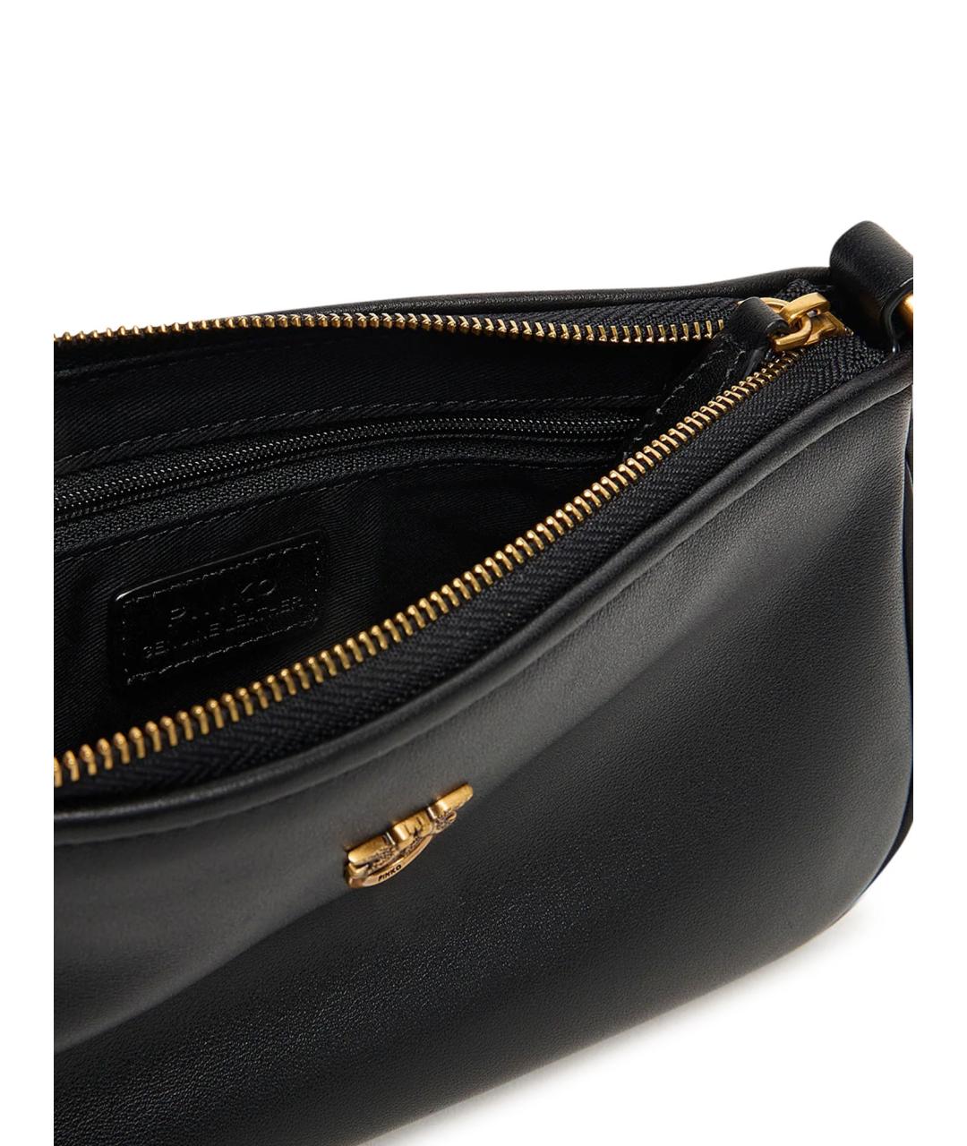 PINKO Черная кожаная сумка через плечо, фото 4
