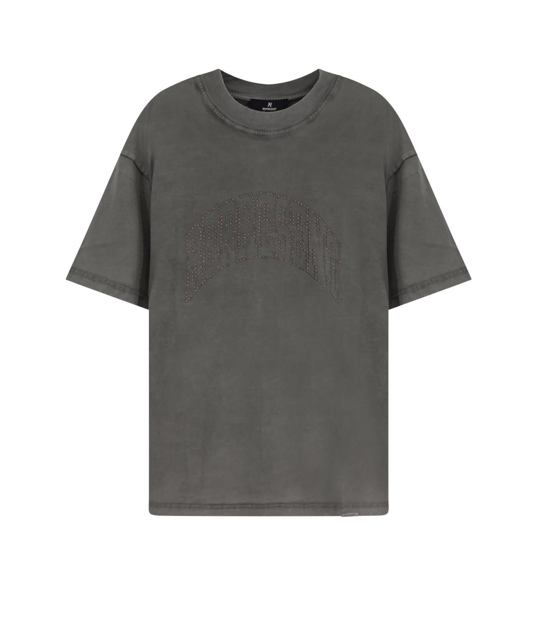 REPRESENT Серая хлопковая футболка, фото 1