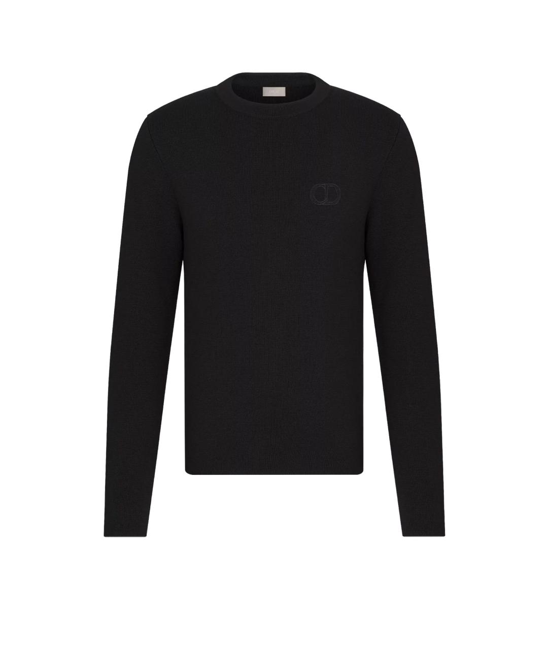 CHRISTIAN DIOR Черный шерстяной джемпер / свитер, фото 1